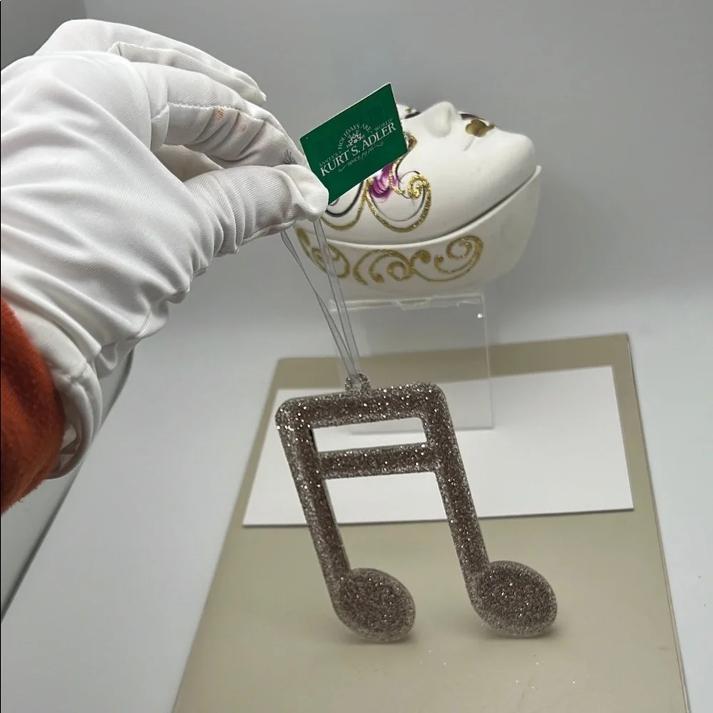 Silver / Glitter / Mirrors Music Note Ornament 4.5” H x 4.5” W x .25” D - Picture 13 of 15